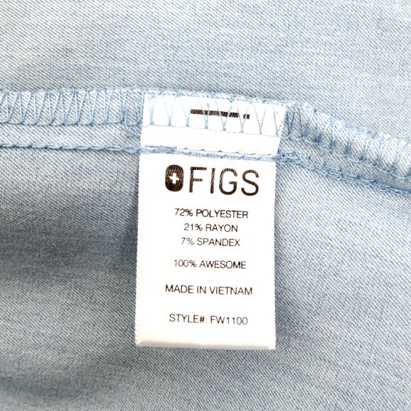 NEW! FIGS CASMA Three Pocket Scrub Top Indigo Blue Women SZ Small - Picture 7 of 7